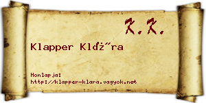 Klapper Klára névjegykártya